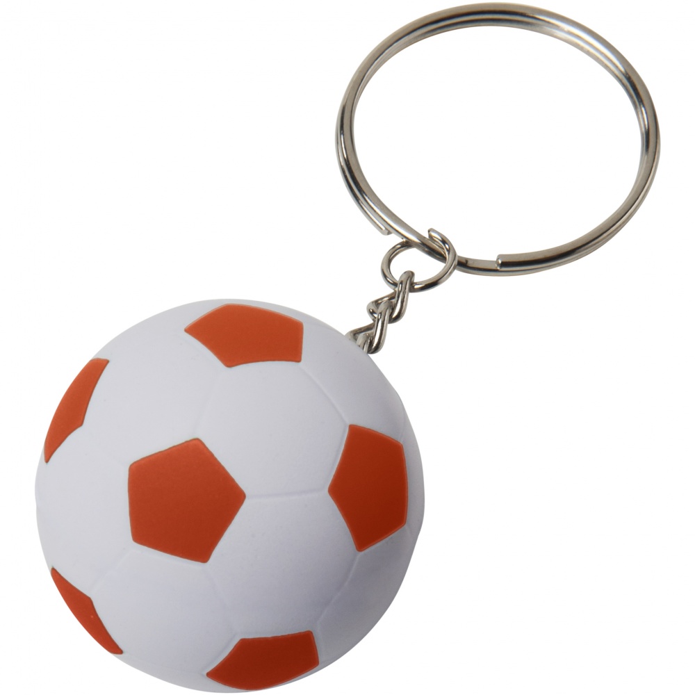 Logo trade corporate gifts image of: Striker football key chain, orange