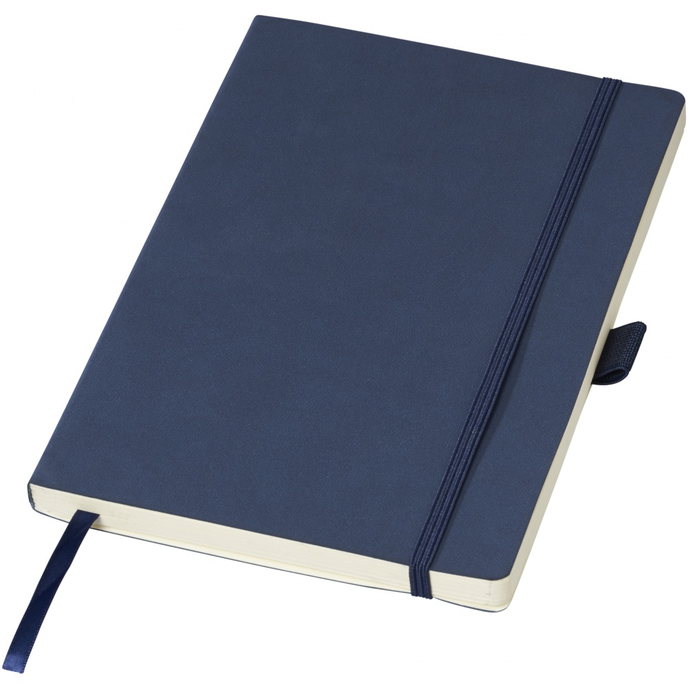 Logo trade promotional merchandise picture of: Revello Notebook A5, dark blue