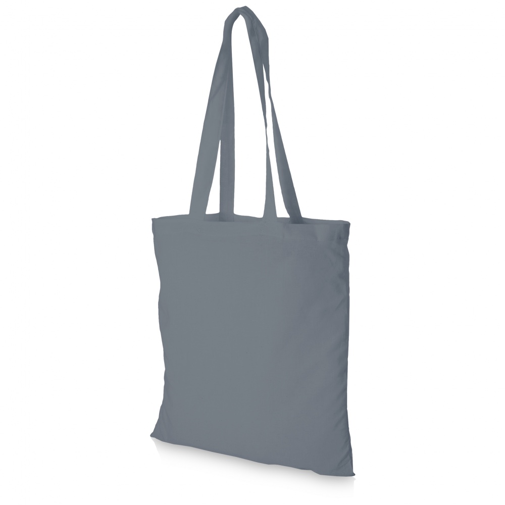 Logo trade advertising products image of: Madras cotton tote, grey