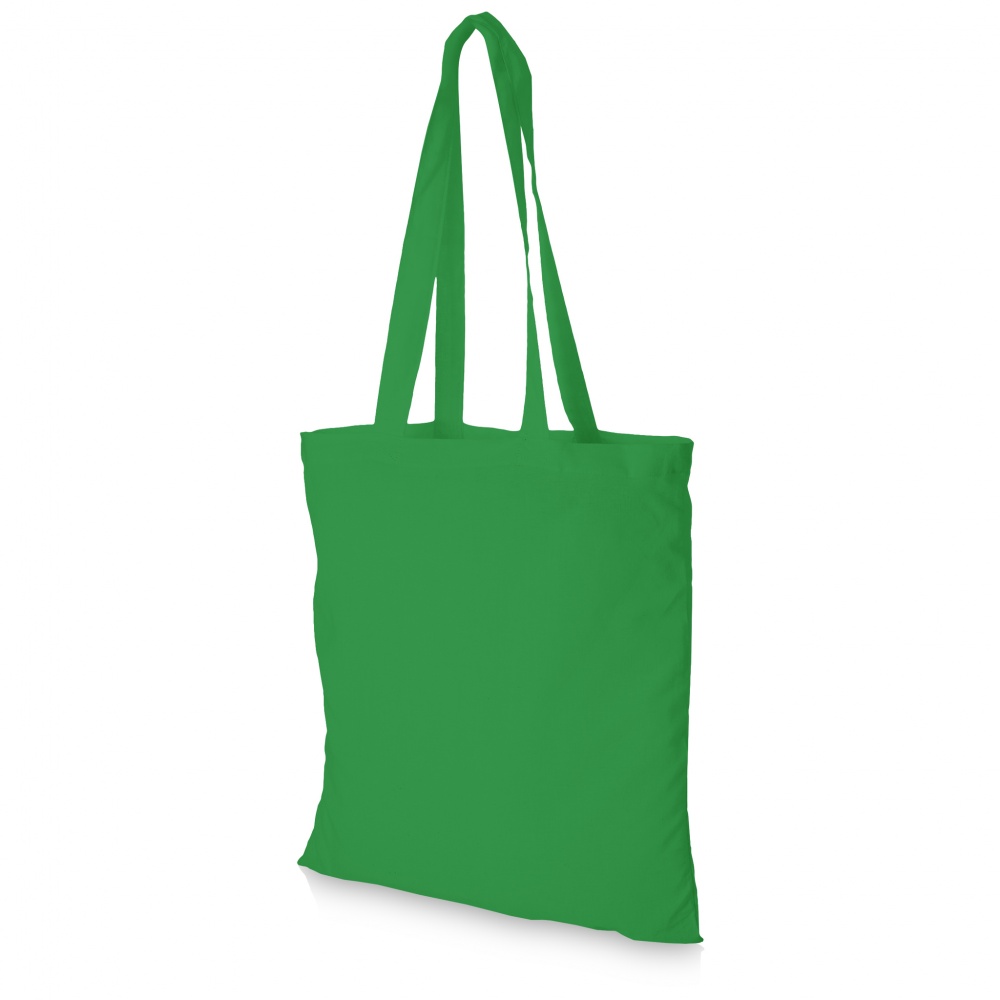 Logo trade promotional gifts picture of: Madras cotton tote, green