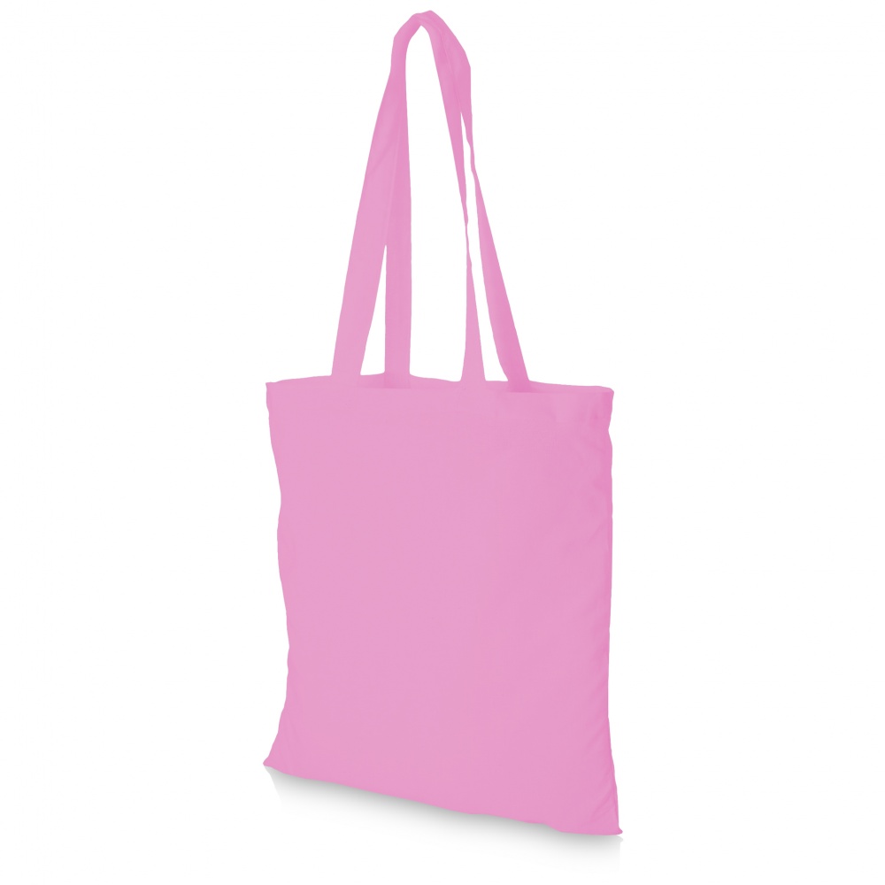 Logo trade promotional gifts image of: Madras cotton tote, pink