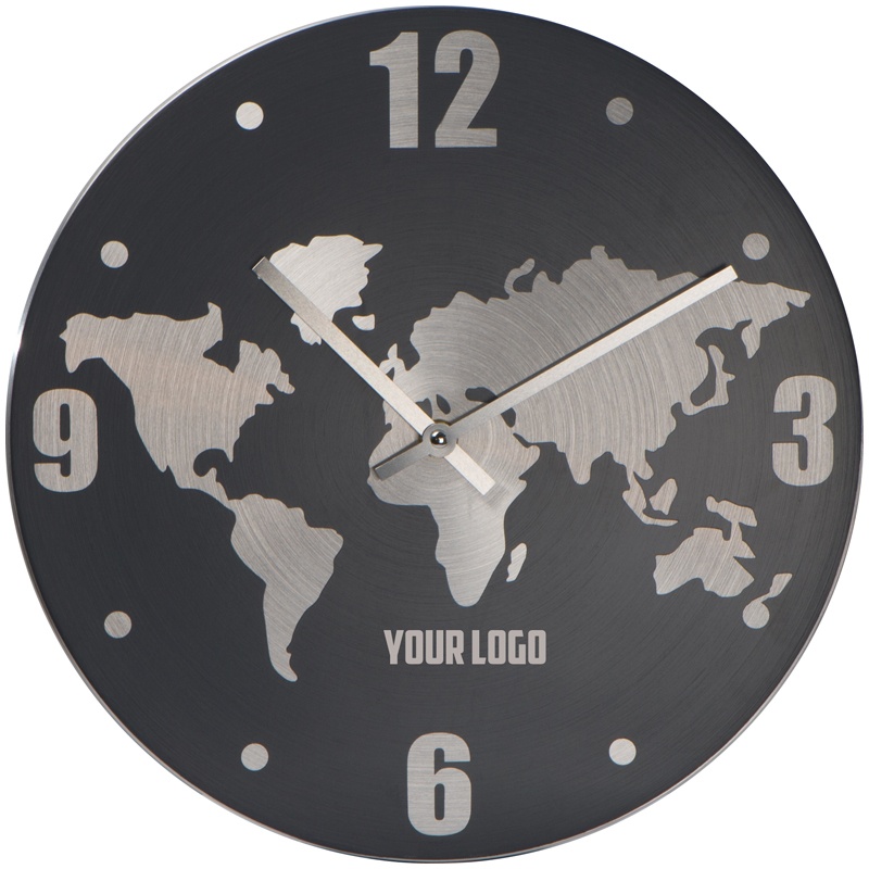 Logotrade promotional merchandise picture of: Aluminium wall clock, grey/black