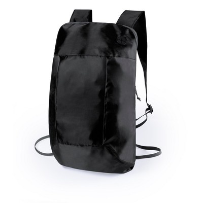 Logo trade business gifts image of: Foldable backpack, Black