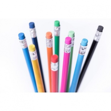 Logo trade promotional giveaway photo of: Pencil with eraser, Black