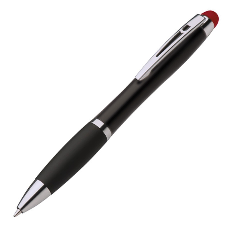 Logo trade promotional gifts picture of: Light up touch pen for engraving LA NUCIA, Red