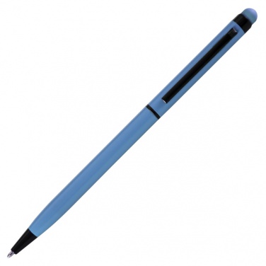 Logo trade promotional giveaways image of: Touch Top ballpen, light blue