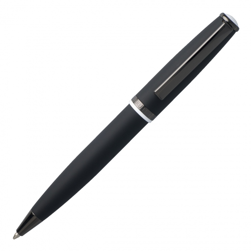 Logo trade promotional giveaways image of: Ball pen Spring Black, Black/White