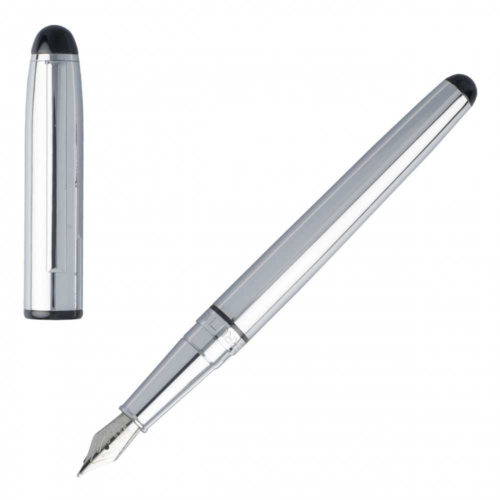 Logo trade promotional products picture of: Fountain pen Leap Chrome, Grey