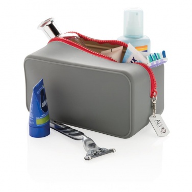 Logo trade promotional gift photo of: Leak proof silicon toiletry bag, grey