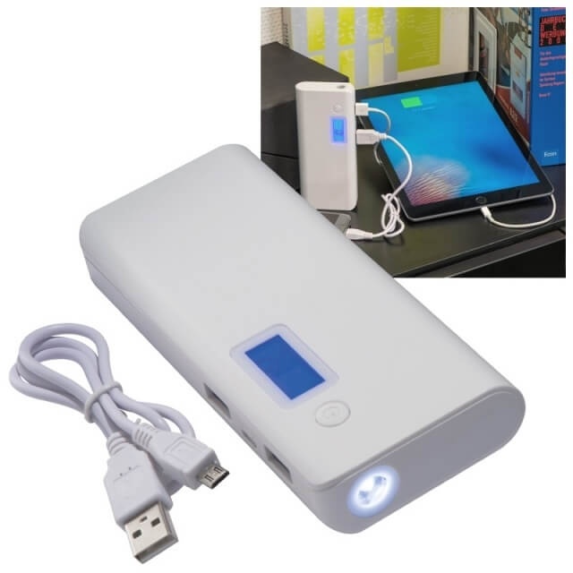 Logo trade promotional gift photo of: Power bank 10000mAh STAFFORD  color white