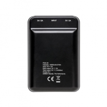 Logo trade advertising products image of: 10.000 mAh pocket powerbank, Black