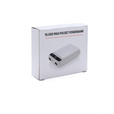 Logo trade promotional items picture of: 10.000 mAh pocket powerbank, White