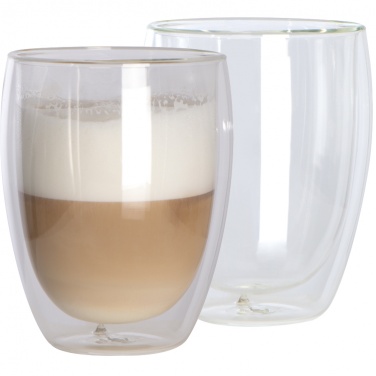 Logotrade promotional items photo of: Set of 2 double-walled cappuccino cups, transparent