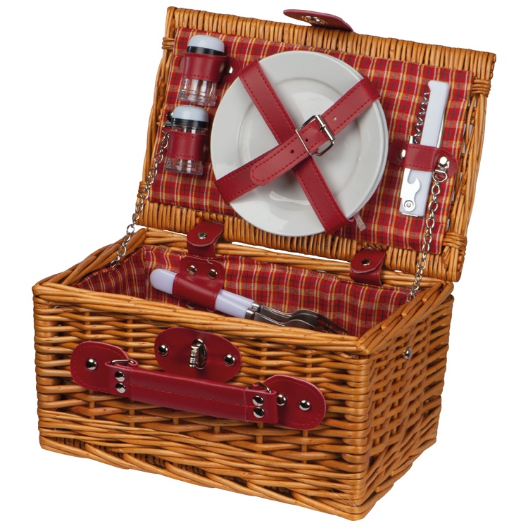 Logo trade promotional gifts image of: Picnic basket with cutlery, brown