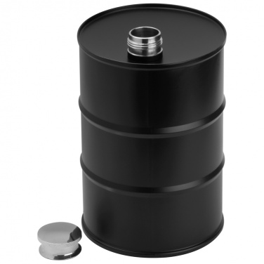 Logo trade promotional products picture of: Hip flask barrel, black