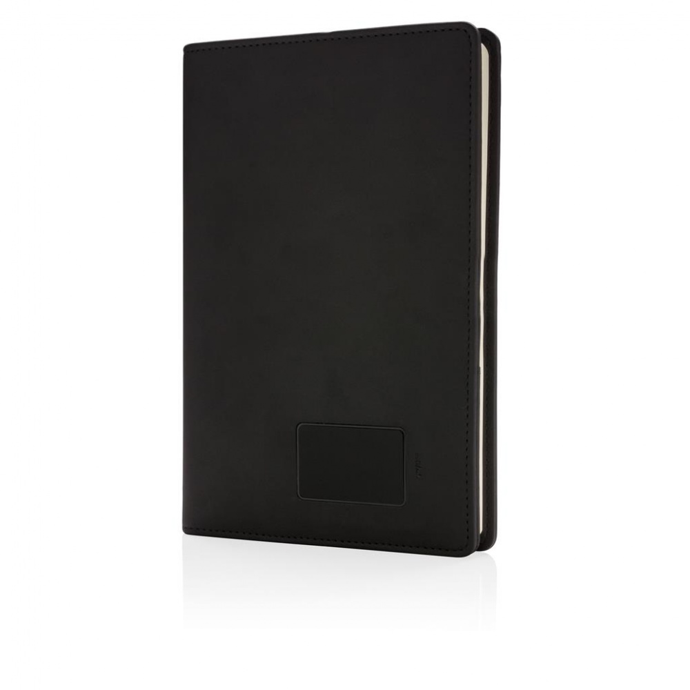 Logotrade promotional giveaway picture of: Light up logo notebook A5, Black