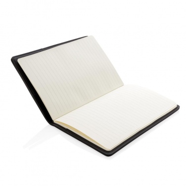 Logo trade promotional giveaways picture of: Light up logo notebook A5, Black