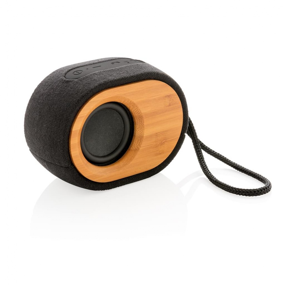 Logo trade promotional item photo of: Cool Bamboo X  speaker, black