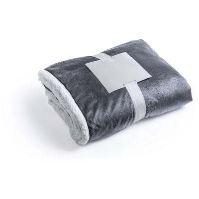 Logo trade promotional giveaways picture of: Blanket fleece, grey