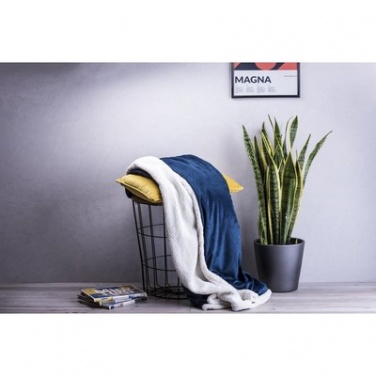 Logo trade business gifts image of: Blanket fleece, grey