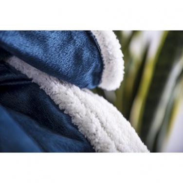 Logo trade business gift photo of: Blanket fleece, navy/white