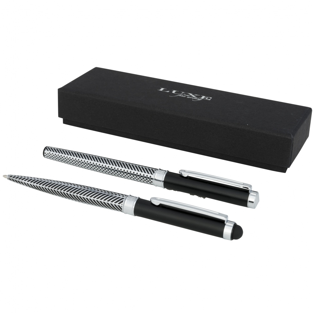 Logo trade promotional merchandise image of: Empire Duo Pen Gift Set, silver