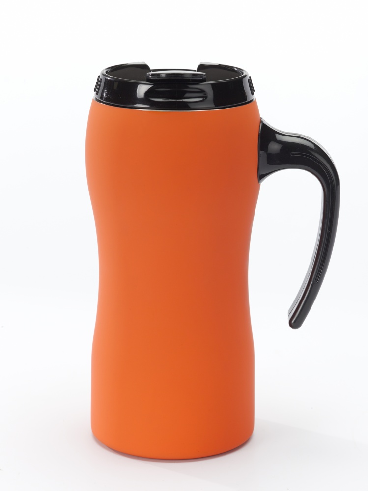 Logo trade promotional merchandise image of: THERMAL MUG COLORISSIMO, 500 ml, orange