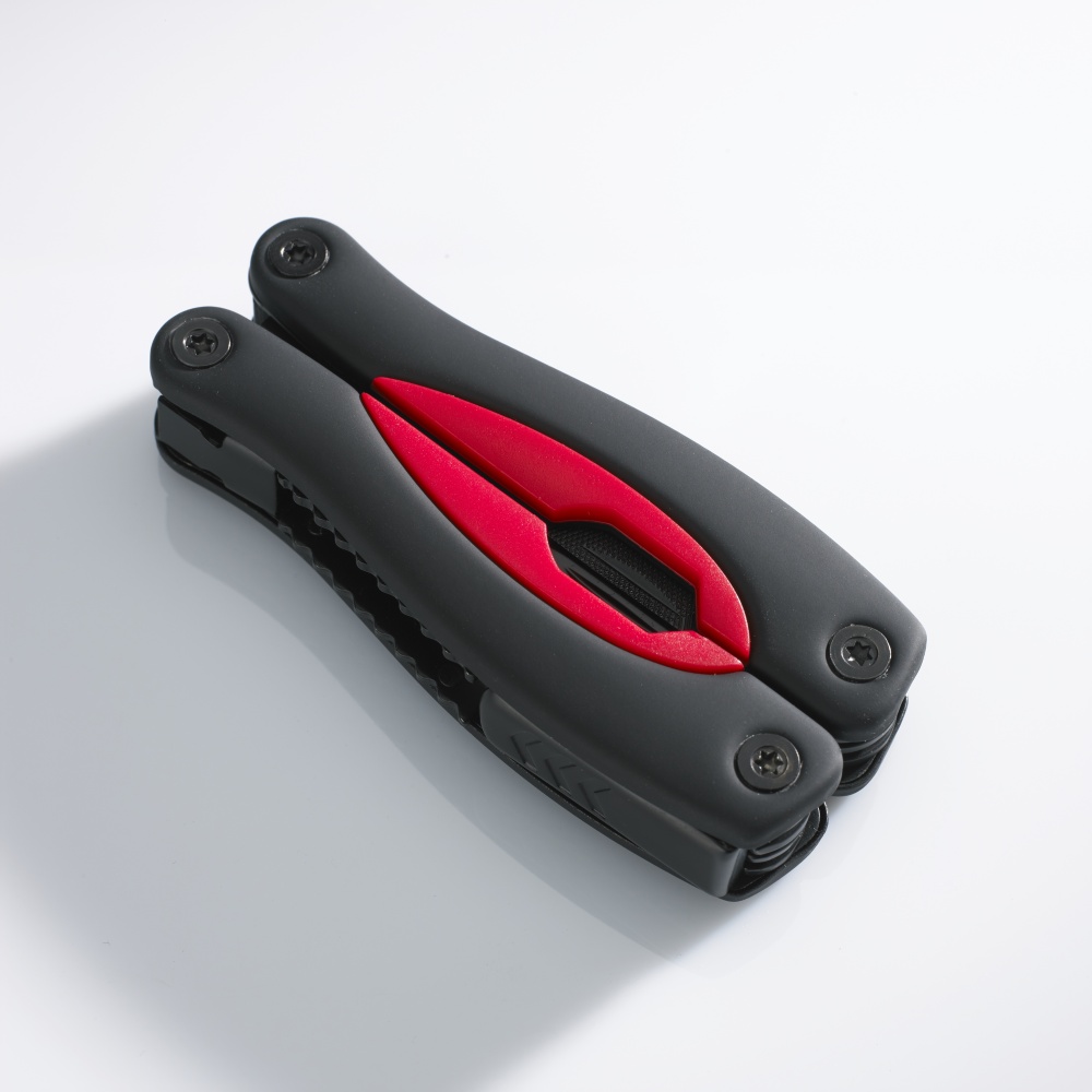 Logotrade promotional item image of: LARGE MULTITOOL RUBBY, red