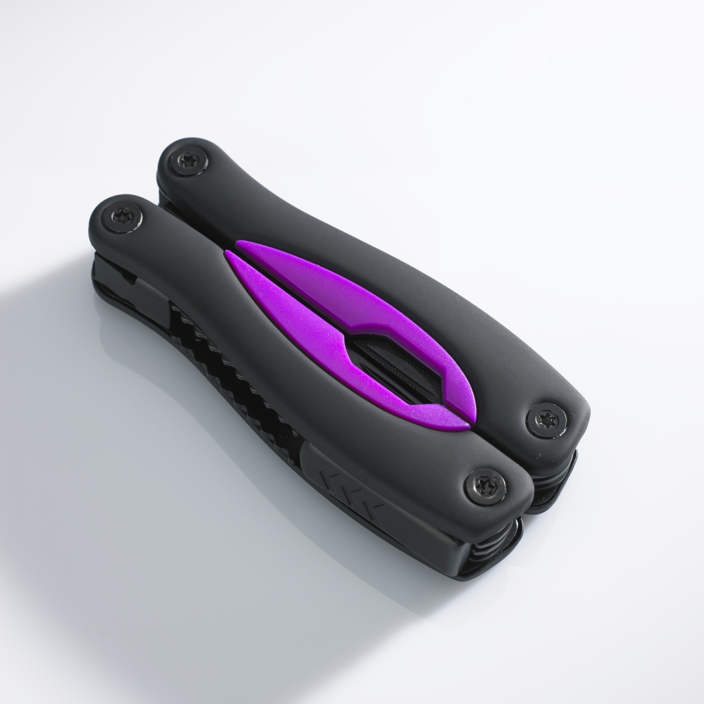 Logotrade corporate gift picture of: LARGE MULTITOOL RUBBY, purple