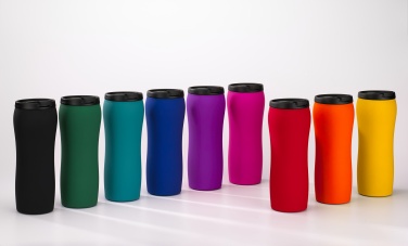 Logo trade promotional giveaway photo of: THERMAL MUG COLORISSIMO, 500 ml, green