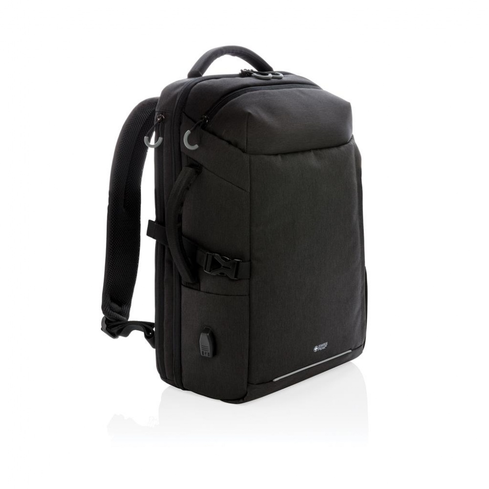 Logo trade advertising products image of: Swiss Peak XXL weekend travel backpack with RFID and USB, black