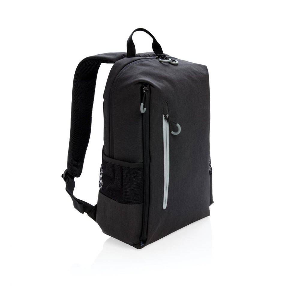 Logo trade corporate gifts picture of: Lima 15" RFID & USB laptop backpack, black