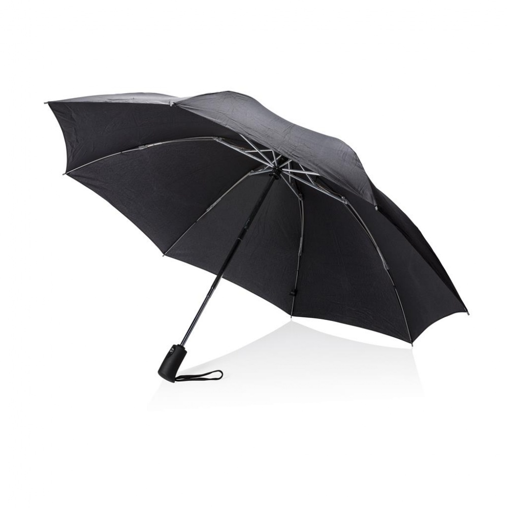 Logotrade advertising products photo of: Swiss Peak 23" foldable reversible umbrella, black