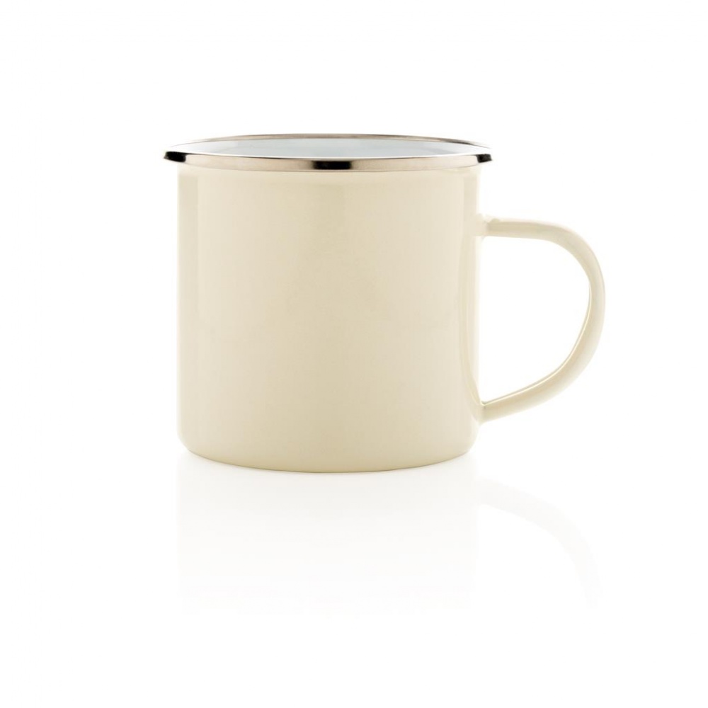 Logotrade promotional giveaway picture of: Vintage enamel mug, white