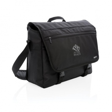 Logotrade promotional product picture of: Swiss Peak RFID 15" laptop messenger bag PVC free, black