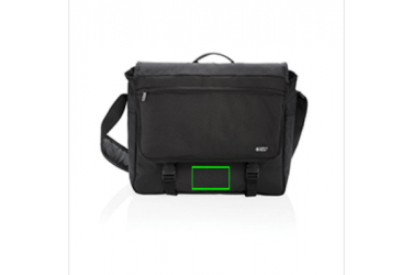 Logo trade promotional giveaway photo of: Swiss Peak RFID 15" laptop messenger bag PVC free, black