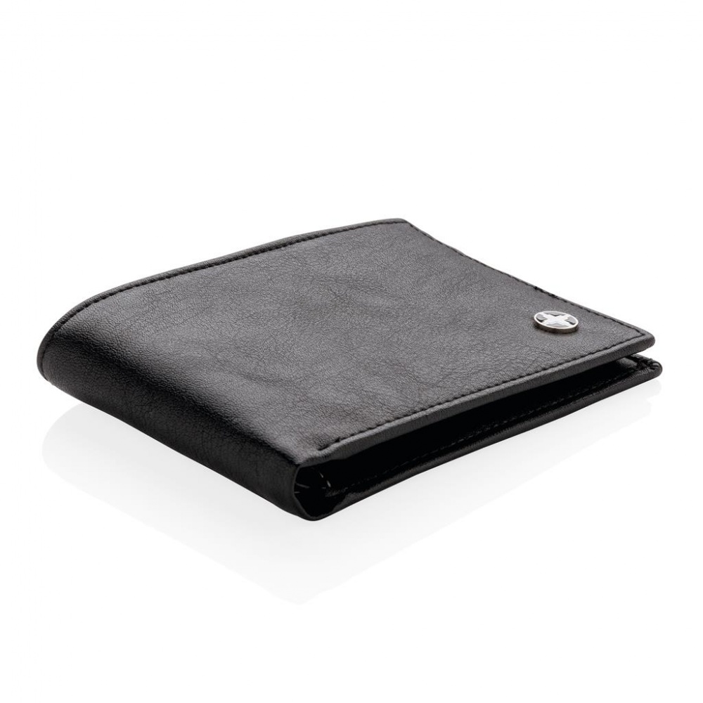 Logo trade business gifts image of: Swiss Peak RFID anti-skimming wallet, black