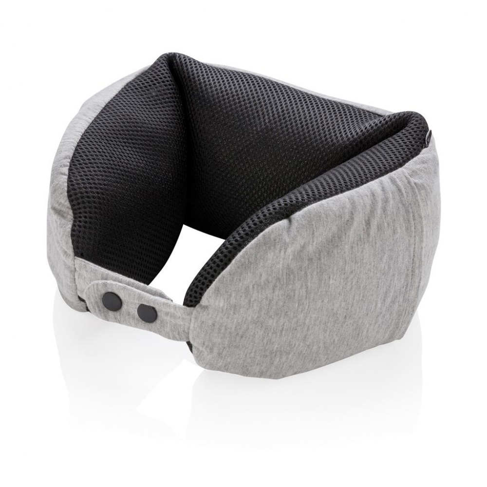 Logo trade promotional gift photo of: Deluxe microbead travel pillow, grey / black