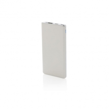 Logo trade business gifts image of: Ultra fast 5.000 mAh powerbank, white