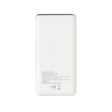 Logo trade advertising products image of: Ultra fast 10.000 mAh powerbank with PD, white