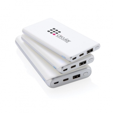 Logotrade corporate gifts photo of: Ultra fast 10.000 mAh powerbank with PD, white