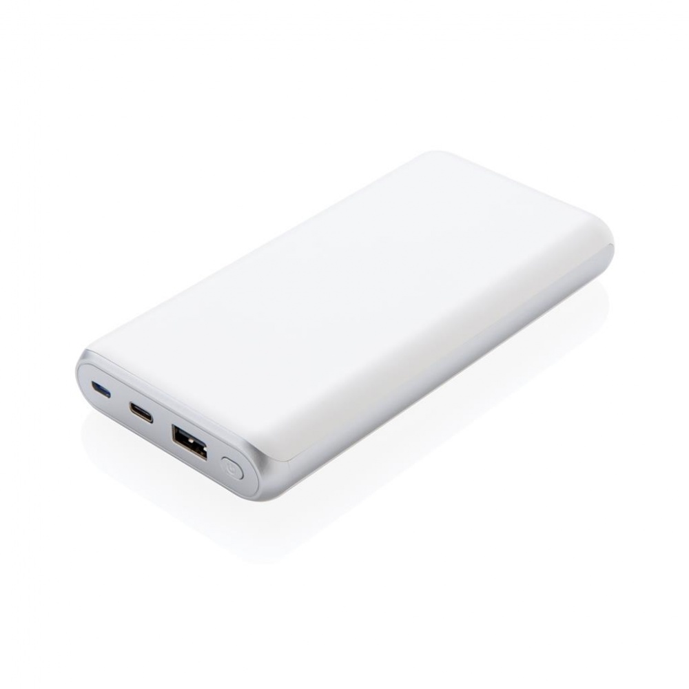 Logotrade advertising product image of: Ultra fast 20.000 mAh powerbank with PD, white