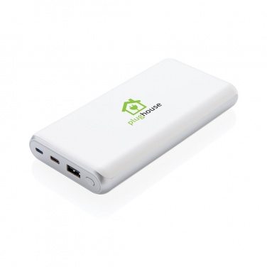 Logotrade promotional giveaway image of: Ultra fast 20.000 mAh powerbank with PD, white