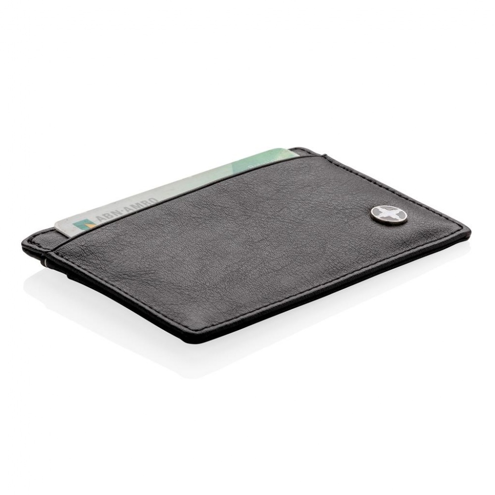 Logo trade corporate gifts image of: Swiss Peak RFID anti-skimming card holder, black