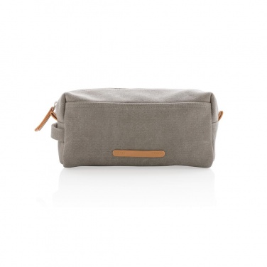 Logotrade promotional merchandise picture of: Canvas toiletry bag PVC free, grey