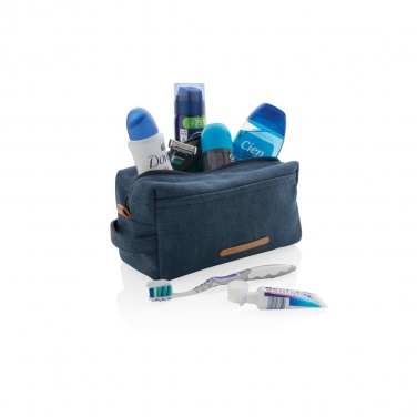 Logotrade promotional product image of: Canvas toiletry bag PVC free, blue