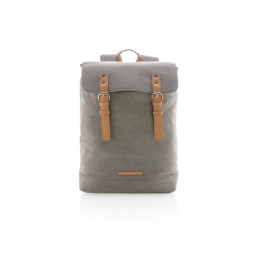 Logo trade advertising product photo of: Canvas laptop backpack PVC free, grey