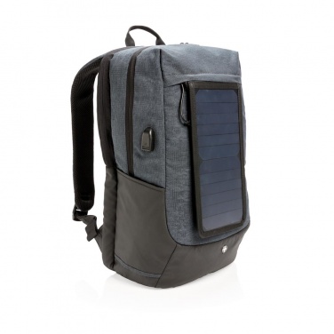 Logotrade promotional item image of: Swiss Peak eclipse solar backpack, black