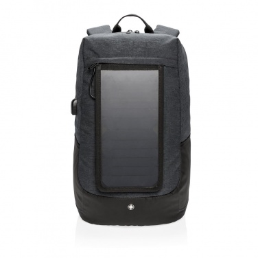 Logotrade advertising products photo of: Swiss Peak eclipse solar backpack, black