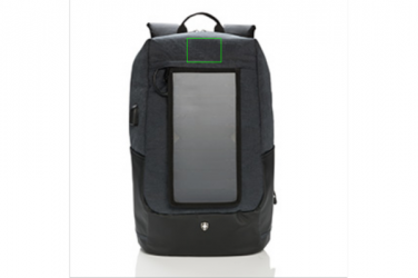 Logo trade promotional item photo of: Swiss Peak eclipse solar backpack, black